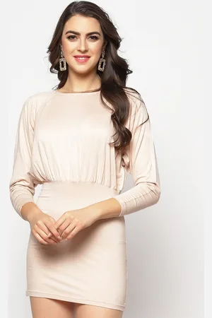 Sera Women Beige Solid Bodycon Dress