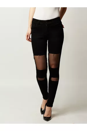 Miss Chase Women Black Slim Fit High-Rise Clean Look Stretchable Jeans