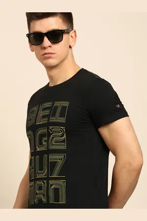 Being Human Men Black Brand Logo Printed Pure Cotton T-shirt
