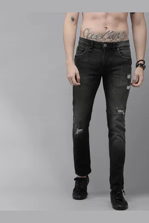 Roadster Men Black Skinny Fit Mid-Rise Mildly Distressed Stretchable Jeans
