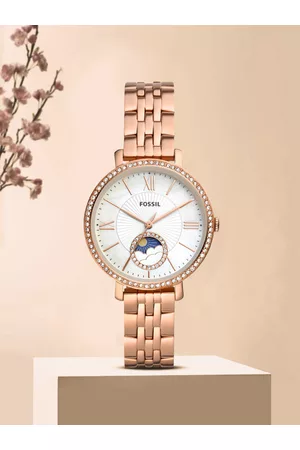 Fossil Women Watches - Women Multicoloured Dial & Rose Gold-Plated Straps Analogue Watch ES5165