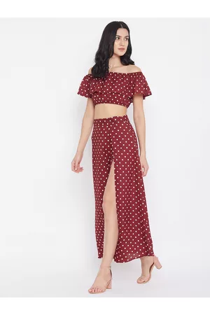 Berrylush Women Red Printed Maxi Dress