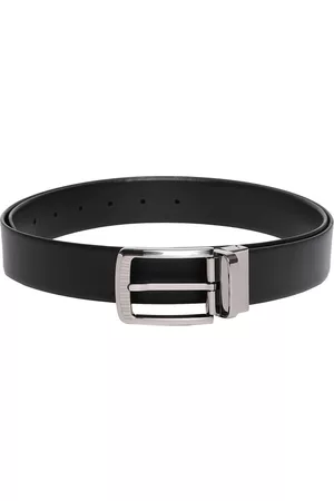 WildHorn Men Black Solid Leather Belt