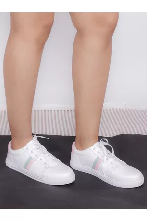 Shoetopia Women Off-White Sneakers
