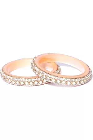 Priyaasi Set of 2 Gold-Plated Kundan-Studded Bangles