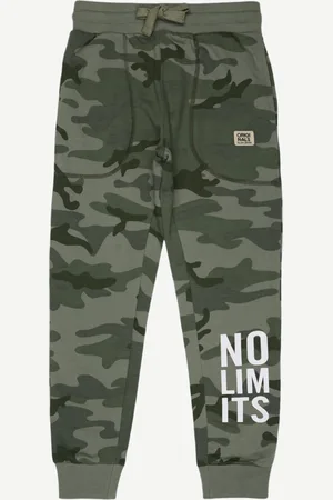 Alan Jones Boys Green Camouflage Joggers Track Pant