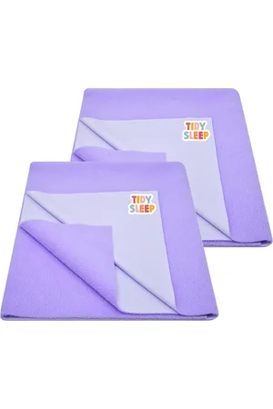 TIDY SLEEP Kids Set Of 2 Purple Water Proof Mattress Protector