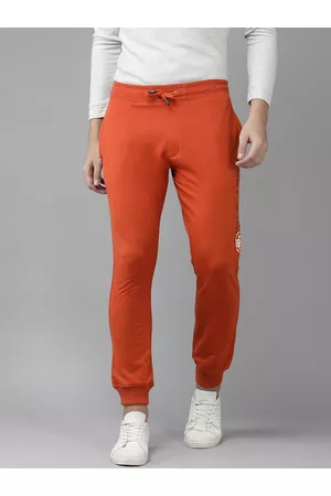 Ralph Lauren Men Rust Brown Solid Regular Fit Mid-Rise Knitted Joggers