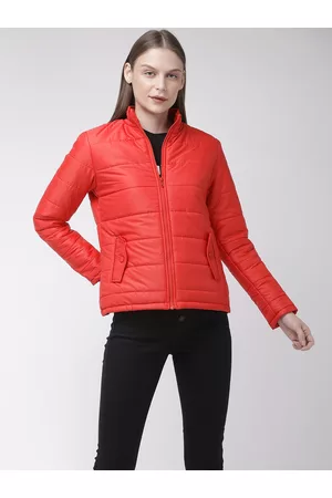 Flying Machine Women Red Solid Puffer Jacket