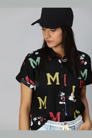Kook N Keech Women Black & Red Regular Fit Printed Casual Shirt