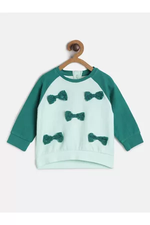 MINI KLUB Girls Green Cotton Sweatshirt