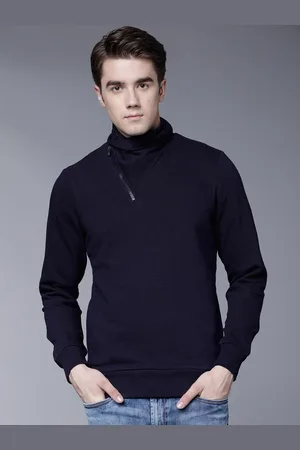 Highlander Men Navy Blue Solid Sweatshirt