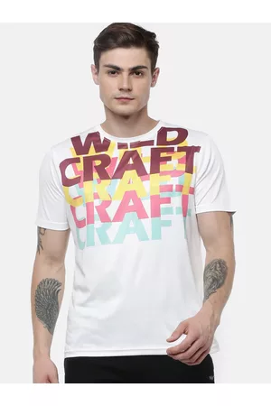 Wildcraft Men White Typography Printed T-shirt