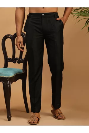 Vastramay Men Black Relaxed Fit Trousers