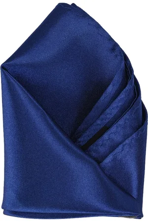 Calvadoss Men Blue Solid Pocket Square