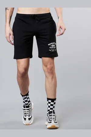Highlander Men Black Solid Slim Fit Regular Shorts