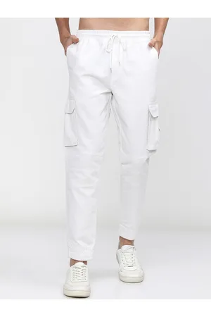 Ketch Men White Joggers Trousers