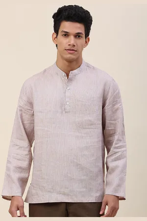 Fabindia Men Purple Comfort Casual Linen Shirt