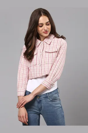 Campus Women Pink Crop Blazer
