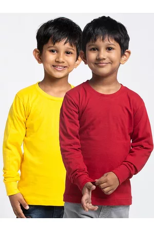Friskers Boys Yellow & medium yellow 2 Pockets Running T-shirt