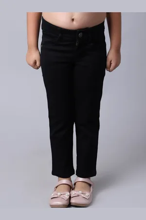CANTABIL Girls Black Cotton Jeans