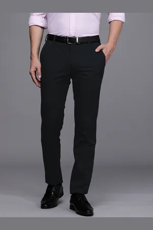 Buy Raymond Men Blue Solid Slim Fit Formal Trousers - Trousers for Men  1768346 | Myntra