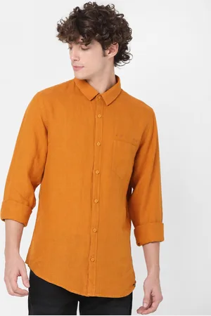 SPYKAR Men Orange Slim Fit Casual Shirt