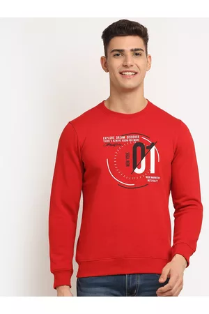 Rodamo Men Red Printed Sweatshirt