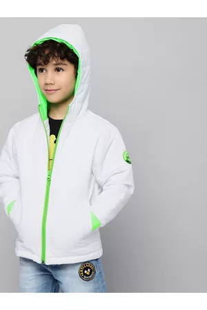 HERE&NOW Boys White Solid Padded Jacket
