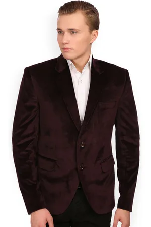 Wintage Purple Single-Breasted Cotton Velvet Blazer