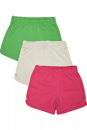 Luke & Lilly Girls Pack of 3 Multicoloured Solid Regular Fit Regular Shorts
