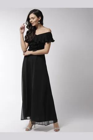 MISH Women Black Solid Maxi Dress