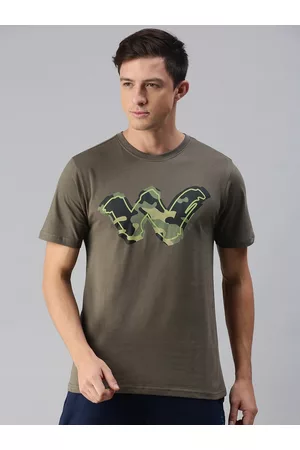 Wildcraft Men Olive Green Brand Logo Printed T-shirt