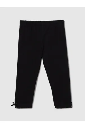 Max Collection Girls Black Solid Leggings