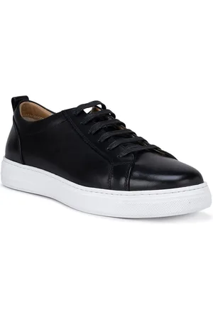 ROSSO BRUNELLO Men Black Leather Sneakers