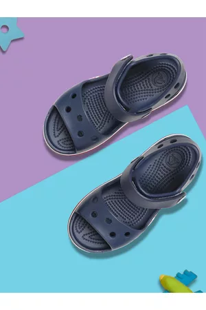 Crocs Kids Unisex Navy Blue Solid Croslite Bayaband Comfort Sandals