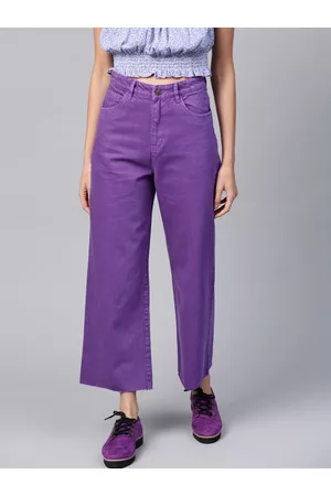 Sassafras Women Purple Relaxed Fit High-Rise Jeans