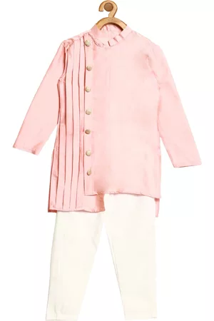 Ethnovog Boys Pink Regular Kurta with Pyjamas