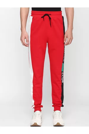 Forever 21 Men Red Printed Track Pants