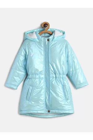 MINI KLUB Girls Blue Lightweight Longline Padded Jacket