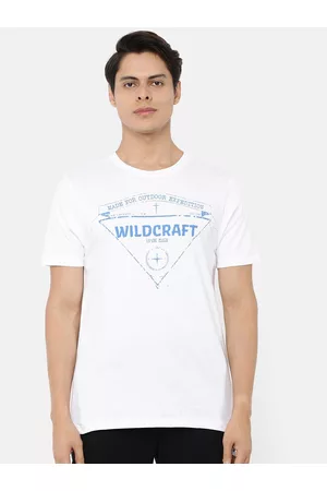 Wildcraft Men White Typography Printed T-shirt