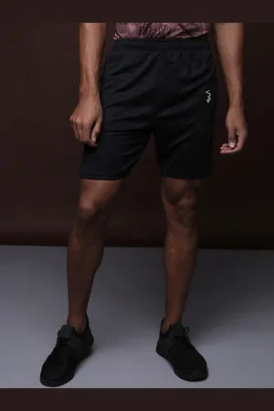 Campus Men Black Solid Running Shorts