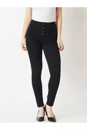 Miss Chase Women Black Skinny Fit High-Rise Clean Look Jeans