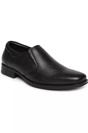 Red Chief Men Black Leather Semiformal Slip-Ons