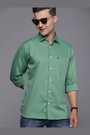 Allen Solly Men Green Sport Fit Self Design Casual Shirt