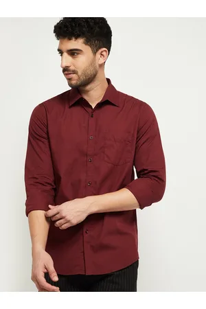 Max Collection Men Maroon Slim Fit Opaque Casual Shirt