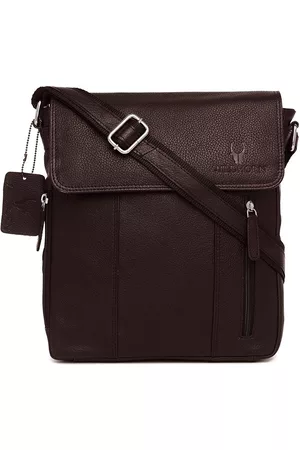 WildHorn Men Brown Solid Leather Sling Messenger Bag
