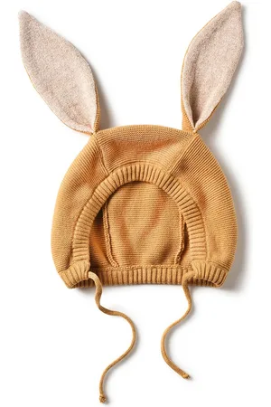 MiArcus Unisex Kids Brown & Beige Wool Beanie