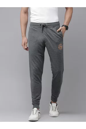 Ralph Lauren Men Charcoal Grey Printed Joggers