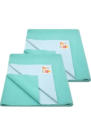TIDY SLEEP Kids Set Of 2 Green Water Proof Mattress Protector